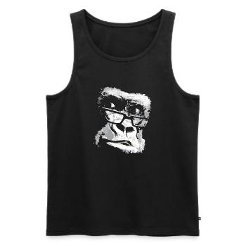 Affe Schimpanse Gorilla Sonnenbrille Affe - Männer Premium Bio Tank Top - Schwarz - Vorne - AI Model Male 178 light (178cm)