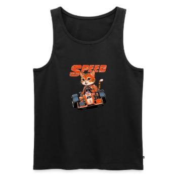 Fast Feline Racer Fast Feline - Men's Premium Organic Tank Top - black - Front - AI Model Male 178 light (178cm)