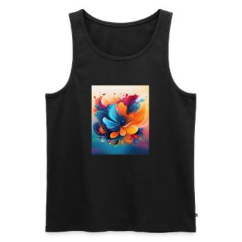 Vivid Abstract Floral Explosion Art - Men's Premium Organic Tank Top - black - Front - Michal (187cm)