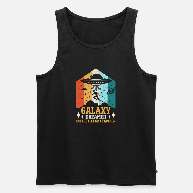 Galaxy & Ufo Design - Männer Premium Bio Tank Top - Schwarz