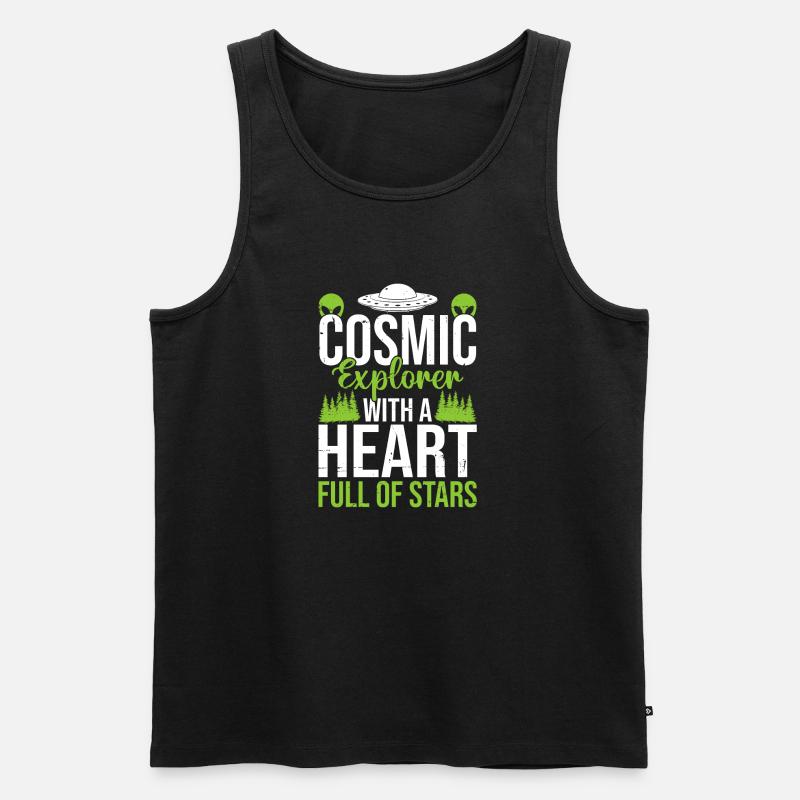 Cosmic Explorer Alien Design - Männer Premium Bio Tank Top - Schwarz
