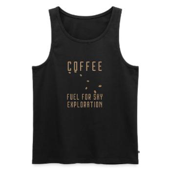 coffee fuel for sky exploration - Men's Premium Organic Tank Top - black - Front - AI Model Male 178 light (178cm)