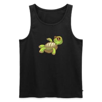 Sea Turtle Ocean Beach Relaxing Turtle - Men's Premium Organic Tank Top - black - Front - AI Model Male 178 light (178cm)