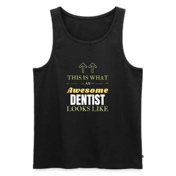 So sieht ein großartiger Zahnarzt aus - Männer Premium Bio Tank Top - Schwarz - Vorne - AI Model Male 178 light (178cm)
