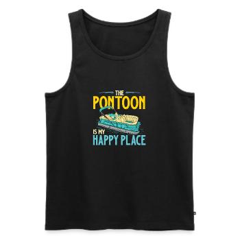 The Pontoon Is My Happy Place - Boating Lover - Men's Premium Organic Tank Top - black - Front - Michal (187cm)