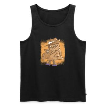 Detective Sloth Agent Officer Detective - Men's Premium Organic Tank Top - black - Front - Michal (187cm)