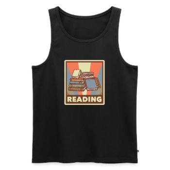 Buch Nerd Lernen Bibliothekar Lesen - Männer Premium Bio Tank Top - Schwarz - Vorne - Michal (187cm)