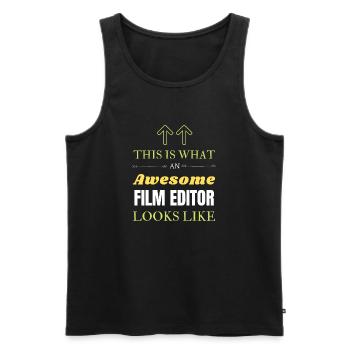 So sieht ein großartiger Filmeditor aus - Männer Premium Bio Tank Top - Schwarz - Vorne - Michal (187cm)