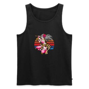 Ninja Japanese Girl Oni Demon Samurai - Men's Premium Organic Tank Top - black - Front - AI Model Male 178 light (178cm)