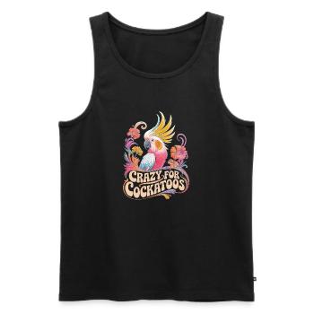 Crazy For Cockatoos Bunte Papageienliebe - Männer Premium Bio Tank Top - Schwarz - Vorne - Michal (187cm)