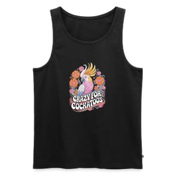 Crazy For Cockatoos Bunte Papageienfreude - Männer Premium Bio Tank Top - Schwarz - Vorne - AI Model Male 178 light (178cm)