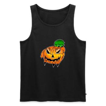 Wolly Sheepling Halloween Pumpkin - Men's Premium Organic Tank Top - black - Front - AI Model Male 178 light (178cm)