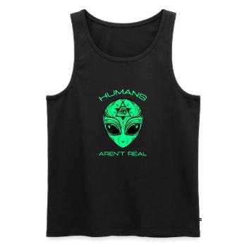 Scary but Funny Humans Aren't Real Alien Area51 Gi - Men's Premium Organic Tank Top - black - Front - Michal (187cm)