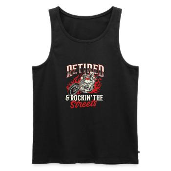 Retired & Rockin' The Streets Grandpa Biker - Men's Premium Organic Tank Top - black - Front - AI Model Male 178 light (178cm)