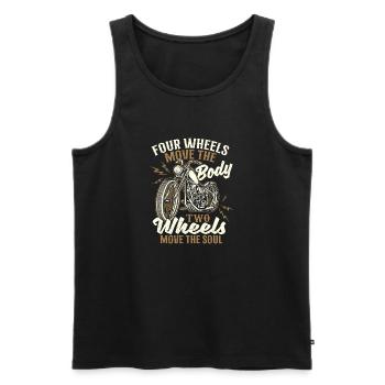 Four Wheels Move The Body Two Wheels Move The Soul - Men's Premium Organic Tank Top - black - Front - AI Model Male 178 light (178cm)