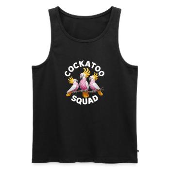 Cockatoo Squad Lustige Kakadu Gruppe - Männer Premium Bio Tank Top - Schwarz - Vorne - AI Model Male 178 light (178cm)