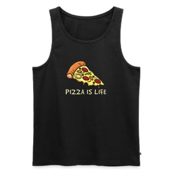 Pizzeria Pizza Life Mozarella Pizza - Débardeur bio Premium Homme - noir - Devant - Michal (187cm)