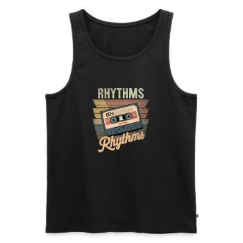 80er Jahre Rhythmus Kassette - Männer Premium Bio Tank Top - Schwarz - Vorne - Michal (187cm)