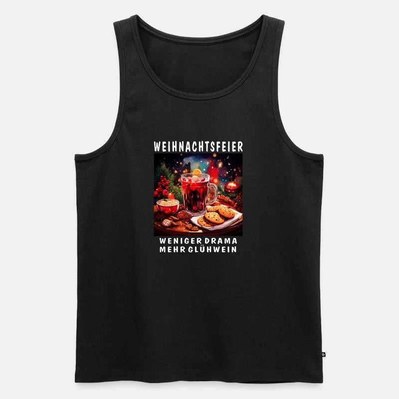 WEIHNACHTSFEIER WENIGER DRAMA - Männer Premium Bio Tank Top - Schwarz
