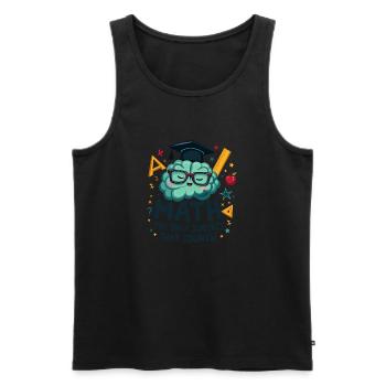MATHEMATICS - Men's Premium Organic Tank Top - black - Front - AI Model Male 178 light (178cm)