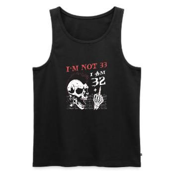 I Am 32 Plus Middle Finger - 33rd Birthday - Men's Premium Organic Tank Top - black - Front - Michal (187cm)
