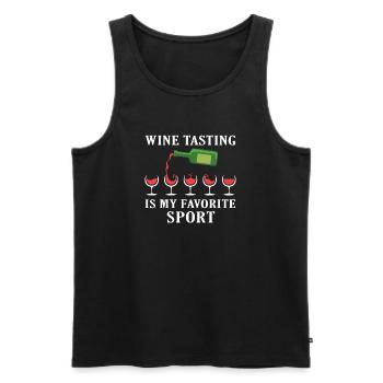 Wine Tasting Is My Favorite Wine - Men's Premium Organic Tank Top - black - Front - AI Model Male 178 light (178cm)