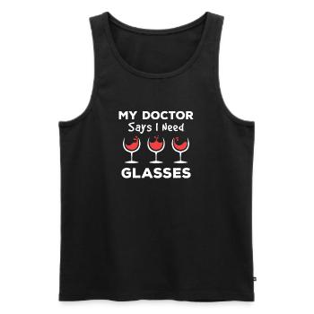 Mein Arzt sagt, ich brauche Gläser Wein - Männer Premium Bio Tank Top - Schwarz - Vorne - AI Model Male 178 light (178cm)