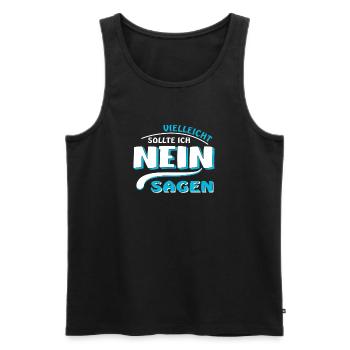 NEIN SAGEN - Männer Premium Bio Tank Top - Schwarz - Vorne - Michal (187cm)