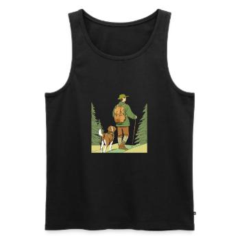 FORESTER, RANGER, HUNTER - Men's Premium Organic Tank Top - black - Front - AI Model Male 178 light (178cm)