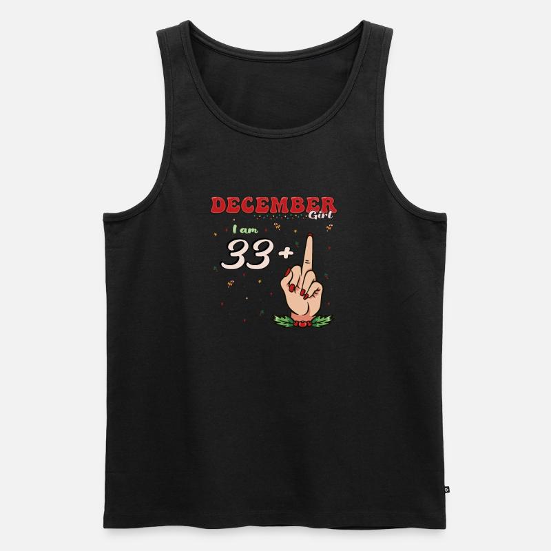Dezember Mädchen 33 + Flip Off | Heftiger 34. Platz - Männer Premium Bio Tank Top - Schwarz