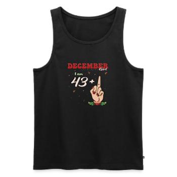 Dezember Mädchen 43 + Flip Off | Heftiger 44. Platz - Männer Premium Bio Tank Top - Schwarz - Vorne - Michal (187cm)