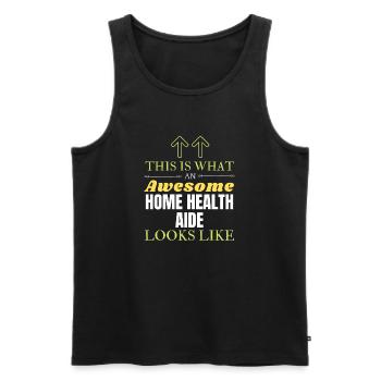 This is What an Awesome Home Health Aide Looks Lik - Men's Premium Organic Tank Top - black - Front - AI Model Male 178 light (178cm)