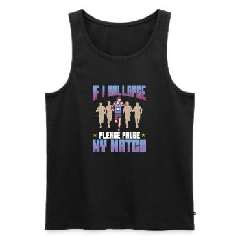 Marathon Collapse Pause My Watch Jogging - Men's Premium Organic Tank Top - black - Front - Michal (187cm)