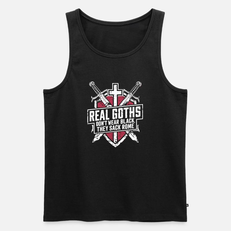 Römer vs. Goths: Echter Style - Männer Premium Bio Tank Top - Schwarz