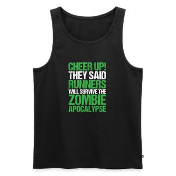 Überlebe Zombie Apocalypse Running - Männer Premium Bio Tank Top - Schwarz - Vorne - AI Model Male 178 light (178cm)