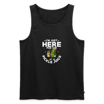 I'm Just Here For The Pickle Juice Cucumber Vegan - Männer Premium Bio Tank Top - Schwarz - Vorne - Michal (187cm)