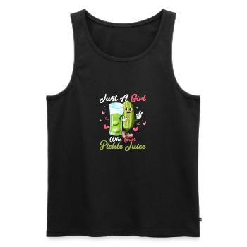 Just A Girl Who Loves Pickle Juice Fitness Vegan C - Männer Premium Bio Tank Top - Schwarz - Vorne - Michal (187cm)