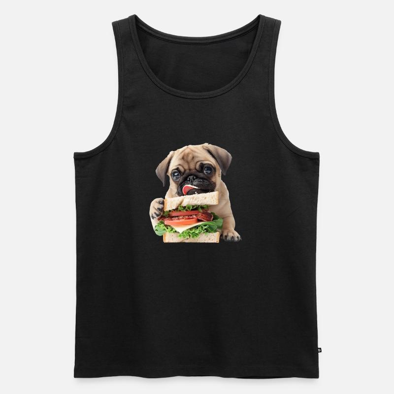Mops - Männer Premium Bio Tank Top - Schwarz