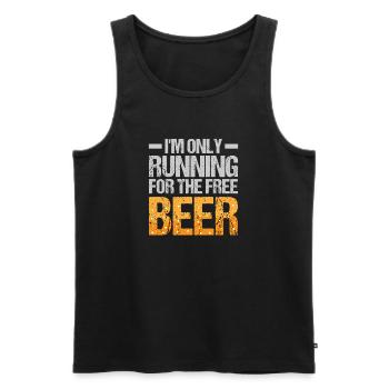 Sprinten für das Freibier Laufen - Männer Premium Bio Tank Top - Schwarz - Vorne - Michal (187cm)