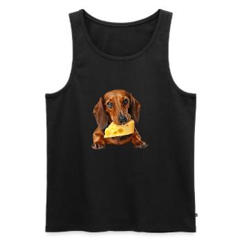 Dackel - Männer Premium Bio Tank Top - Schwarz - Vorne - Michal (187cm)