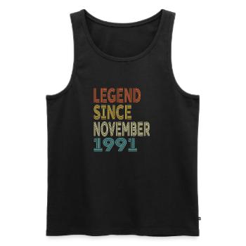 Vintage Legend Since November 1991, 33rd birthday - Men's Premium Organic Tank Top - black - Front - Michal (187cm)