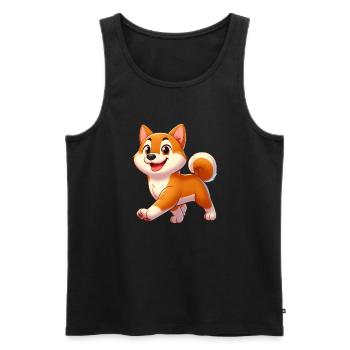 Shiba 3 - Männer Premium Bio Tank Top - Schwarz - Vorne - Michal (187cm)
