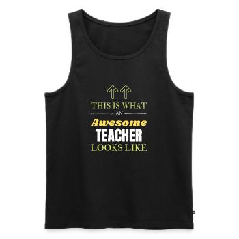 So sieht ein großartiger Lehrer aus - Männer Premium Bio Tank Top - Schwarz - Vorne - AI Model Male 178 light (178cm)