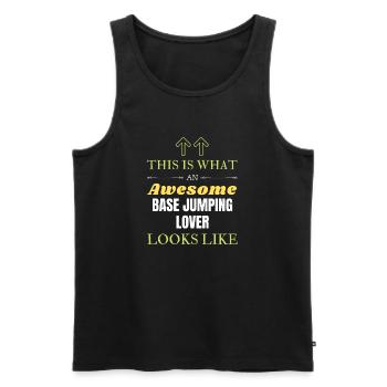 Voici à quoi ressemble un amateur de BASE jump génial l - Débardeur bio Premium Homme - noir - Devant - AI Model Male 178 light (178cm)