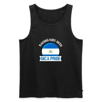 raising kids with nica pride Design - Männer Premium Bio Tank Top - Schwarz - Vorne - AI Model Male 178 light (178cm)