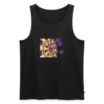 Dartist Darted Bullseye Zielpfeil - Männer Premium Bio Tank Top - Schwarz - Vorne - Michal (187cm)