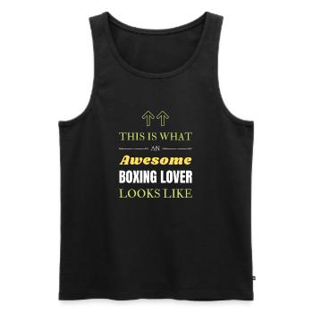 So sieht ein großartiger Box-Liebhaber aus - Männer Premium Bio Tank Top - Schwarz - Vorne - Michal (187cm)