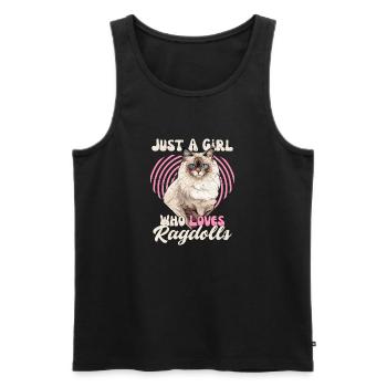 Just A Girl Who Loves Ragdolls Mother Kitten Cat - Männer Premium Bio Tank Top - Schwarz - Vorne - AI Model Male 178 light (178cm)