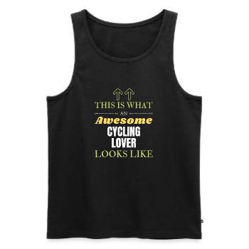 Voici à quoi ressemble un grand amateur de cyclisme - Débardeur bio Premium Homme - noir - Devant - Michal (187cm)