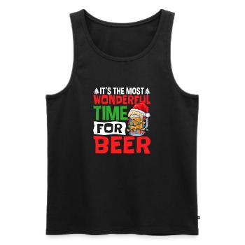 It's The Most Wonderful Time For Beer Christmas S - Männer Premium Bio Tank Top - Schwarz - Vorne - Michal (187cm)